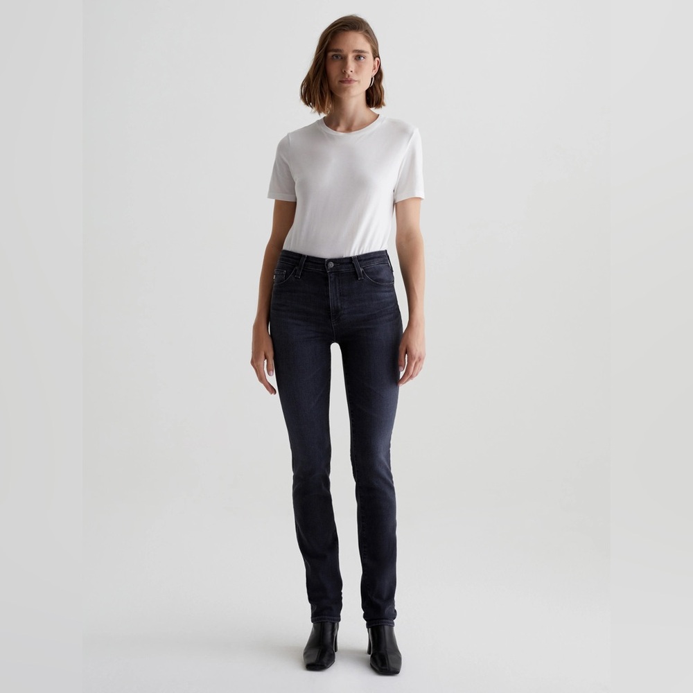 AG Mari Extended Mid-Rise Slim Straight Leg Denim